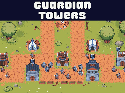 Guardian Towers Pixel Art for Tower Defense 2d art assets character characters fantasy game assets gamedev indie indie game pixel pixelart pixelated rpg set top down topdown towerdefence towerdefense
