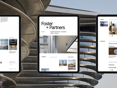 Foster + Partners architecture website clean design corporate website design minimal website ui ux website