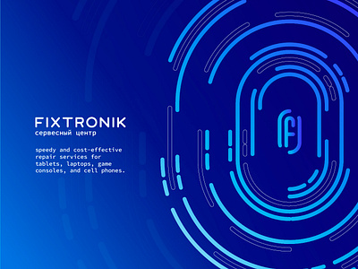 FIXTRONIK | Logotype blue finger fingerprint fix identity print recommend repair tips top unique