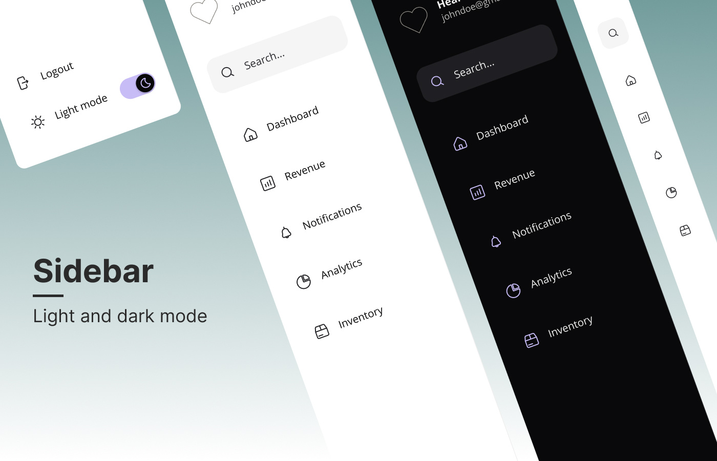 Sidebar design by Emina Bulbulušić on Dribbble