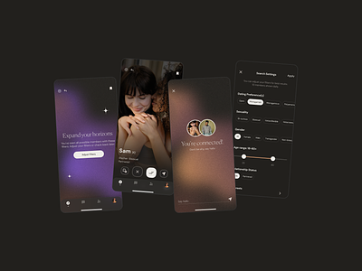 Beyond - modern dating app app dark dating design digital ios minimal mobile modern social ui uidesign ux