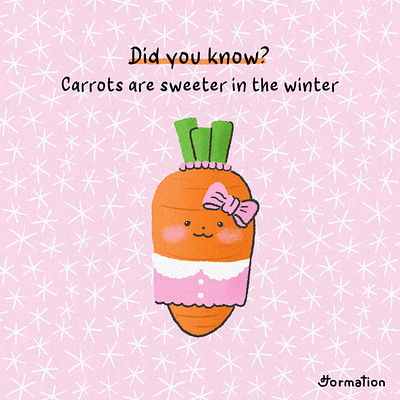 Carrots are sweeter in the winter carrot carrots cartoon did you know digital art digital illustration drawing fact fun fact illustration procreate winter