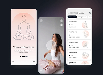 YogaFlow App app app design asana fitness health app mantra meditation mental mental health mobile app mobile app design mobile ui ui ux wellness yoga yoga app