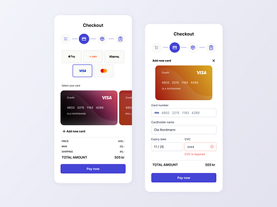 Checkout - Daily UI 02 app branding buying checkout checkout flow credit creditcard dailyui design graphic design illustration login logo mastercard payment shipping shopping ui vector visa