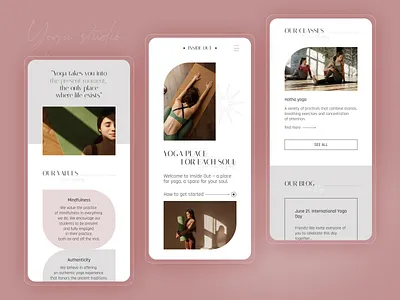 Yoga Studio Website - Mobile design ui ux web