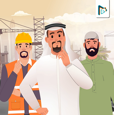 Construction Scene Animation animation design graphic design illustration illustrator