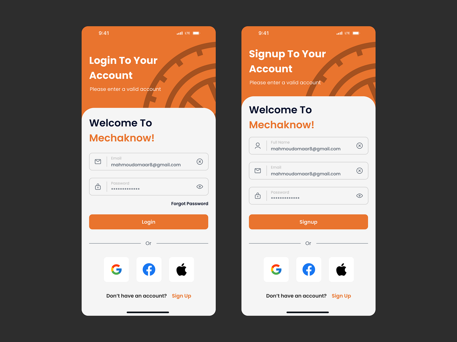 Sign In & Sign Up - Mobile App by Mahmoud Omar on Dribbble