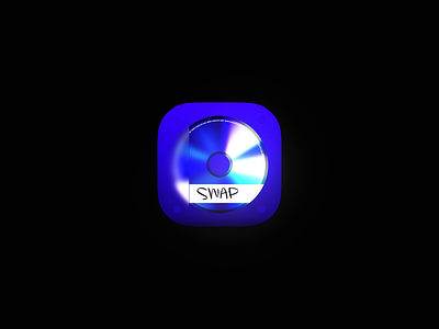 Swap app icon 💽 3d animation app appicon brand branding disc illustration interface ios iphone logo music ui