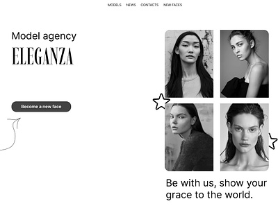 Model agency website design agency branding casting contract face fashion job model model agency models photo ui ux website work