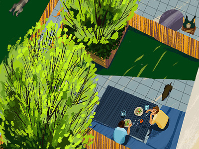 Neighbours 2d colorful design digital drawing editorial editorial illustration graphic illustration magazine neighbours