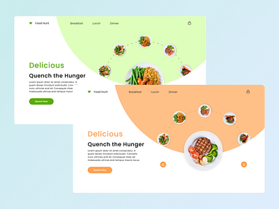 Food Hunt UI Design animation design minimal ui ux web
