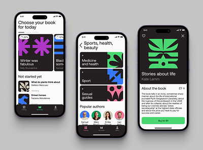 Mobile application for book shop app books design library mobile shop ui