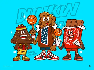Dunkin Delight basketball character dunk dunkin illustration jordan jump kobe lebron malaysia nba nike slam vector