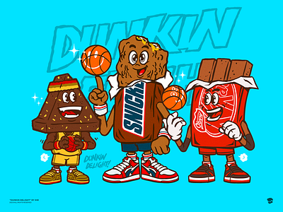 Dunkin Delight basketball character dunk dunkin illustration jordan jump kobe lebron malaysia nba nike slam vector
