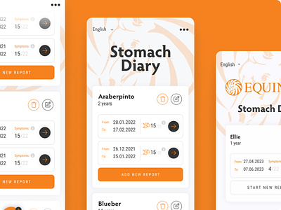 Stomach Diary app ui webapp website