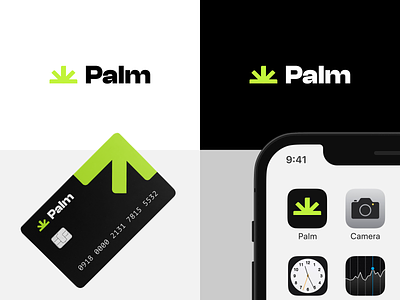 Palm accounting app application aster asterics bank branding finance green halfaster icon logo money neobank palm