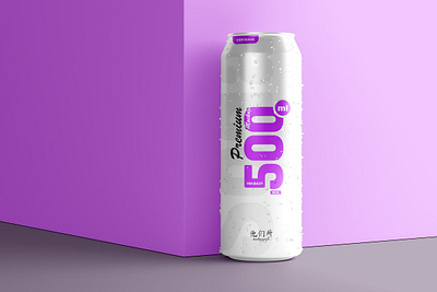 500ml Soda Can Mockup packaging