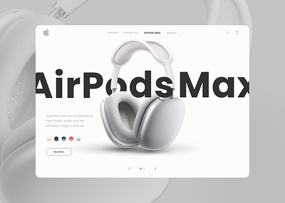 Apple - AirPods Max airpods apple branding design desktop headphones max minimal music sound ui ux webdesign webpage website white