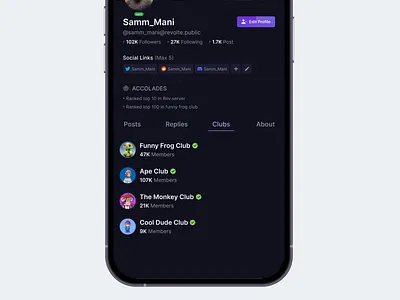 Decentralized Social Platform - Profile UI blockchain design web3