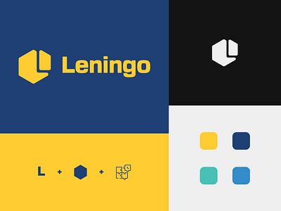 Leningo | B2B Human Resources Business Logo & Website Design b2b branding business company graphic design human resources logo logo design minimalism polygun problem solving puzzle ui website design