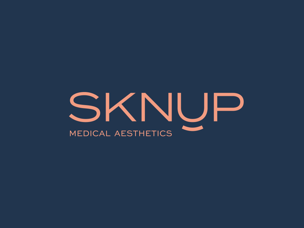SKNUP Logotype aesthetics brand identity branding clinic cosmetic effendy identity lettering logo logotype medical modern pastel skincare skinup sknup smile type typography wordmark