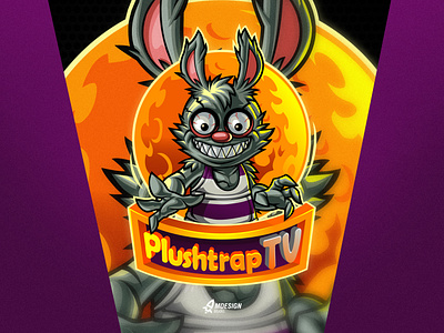 Plushtrap TV Mascot Logo For Streamer branding bunny character clothes esport illustration logo logo patch logo streamer mascot mascot channels rabbit