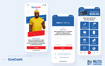 Ecocash Zimbabwe App Redesign Concept appdesign brand design branding harare ui ux zimbabwe