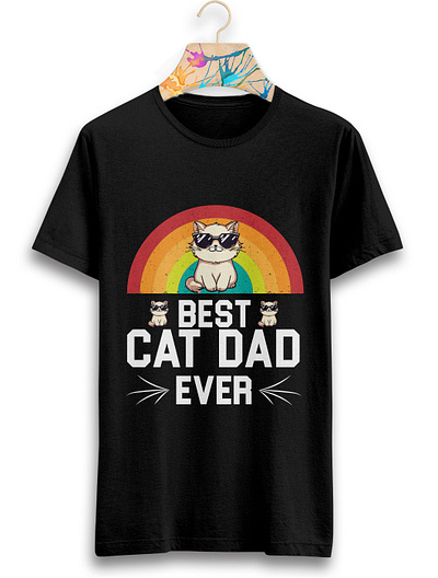 Father's Day T-shirt Design best cat dad design fathers day graphic design illustration logo new t shirt text typography typography t shirt design vector