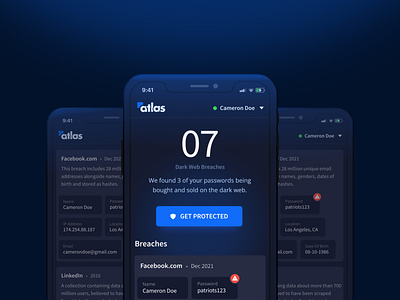 Dark Web Dashboard app design mobile product ui
