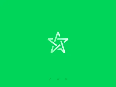 A + ✅ + ⭐️ a a lettert check mark green logo simple star