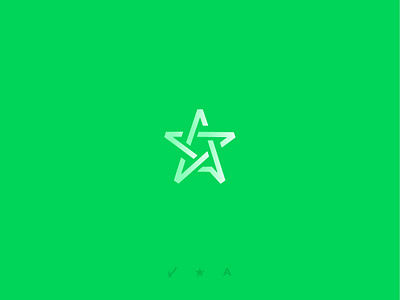 A + ✅ + ⭐️ a a lettert check mark green logo simple star