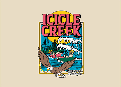 Icicle Creek T-Shirt Design graphic design illustration nature t shirt washington