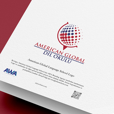 American Global Language School Logo Design branding graphic design logo
