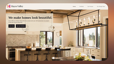 Hayes Valley Interior Design Landing Page freelance hero interior design landing page ui web design webflow