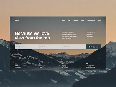 Stalder. - Day 18 30daysofweb clean climb design design challenge desktop figma grid mountain tidy top training travel ui view web