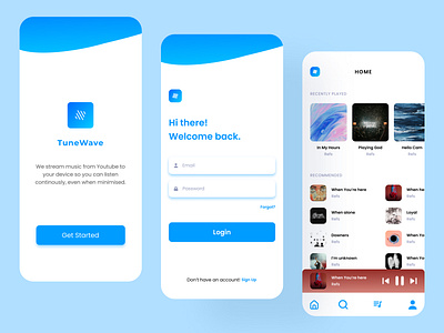 TuneWave Music App UI Design adobe photoshop adobe xd animation app design app designs branding design designers figma graphic design music app designs product design ui ui designs ui ux design uiux user experience design user interface web design