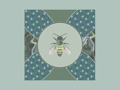 bee art artwork bee illustration jungle tropical
