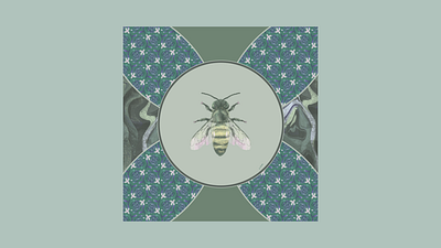 bee art artwork bee illustration jungle tropical