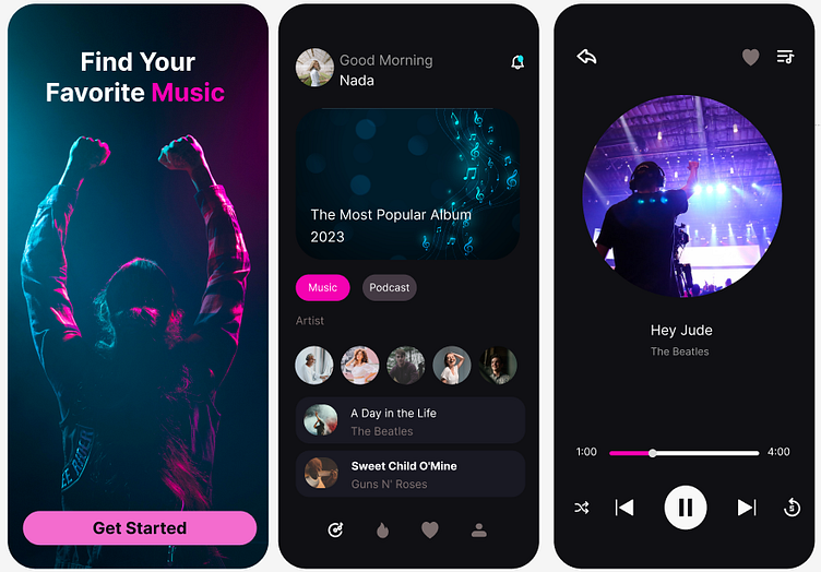 MUSIC App by Nada A7med on Dribbble