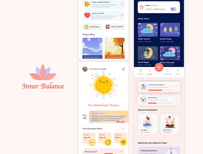 Inner Balance - Mood Tracking App app branding design logo moodtracking ui ux