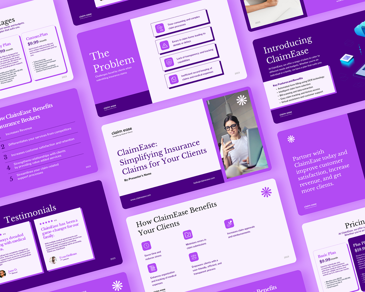 ClaimEase Pitch Deck Design by Retrospective Media on Dribbble