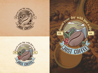 Just Coffee Vintage Logo branding coffee foods graphic design logo logo inspirations pictorial vintage