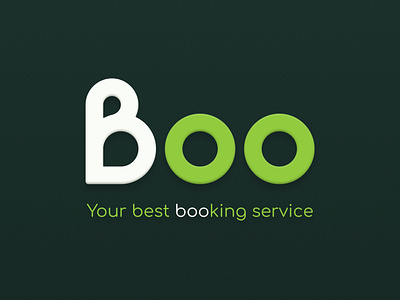 Boo - logo, logo design boo booking branding design flat graphic design green logo logodesign logotype service text ui