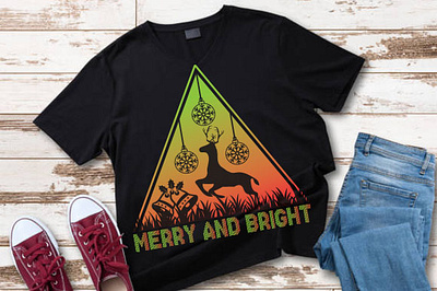 Merry and bright christmas mug design