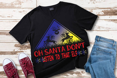 Oh santa don't listen to that elf christmas mug design