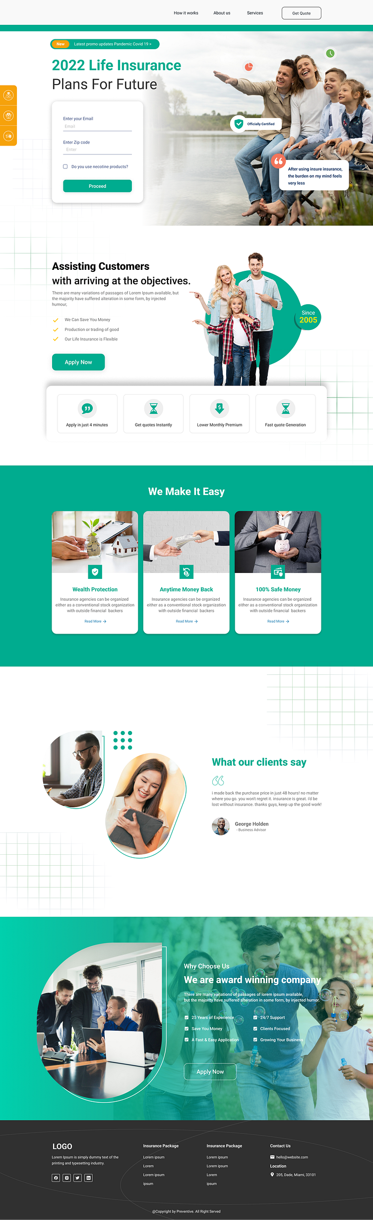 Life Insurance Website UI Design by Figma by Ayush Soni on Dribbble