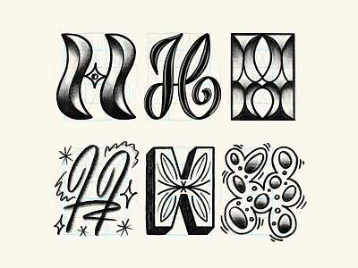 ✴ Six letters — H ✴ art drawing illustration letter lettering sketch