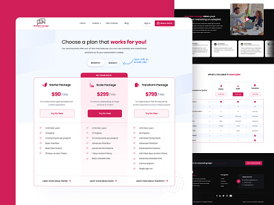 Pricing Landing Page Design Exploration company feature landing landing landing page landingpage page price price comparison price table pricing pricing page pricing plan ui user experience web design