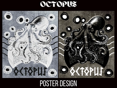 octopus poster design art direction artwork design graphic art graphic design octopus octopus design photoshop poster poster art poster design typography design vintage design