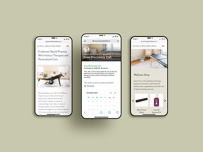 Full Circle Physical Therapy and Wellness Coaching branding mobile design physical theraph responsive web design website design wellness
